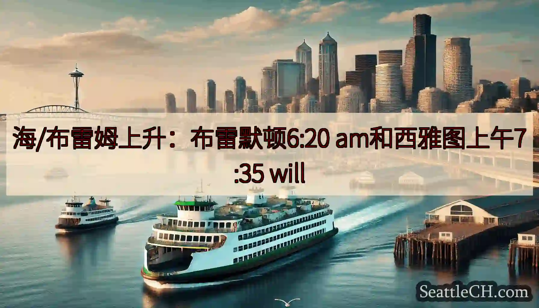 海/布雷姆上升：布雷默顿6:20 am和西雅图上午7:35 will