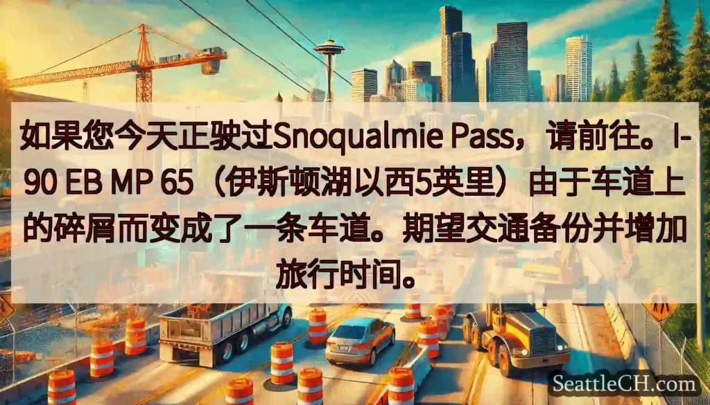 如果您今天正驶过Snoqualmie Pass，请前往。I-90 EB MP