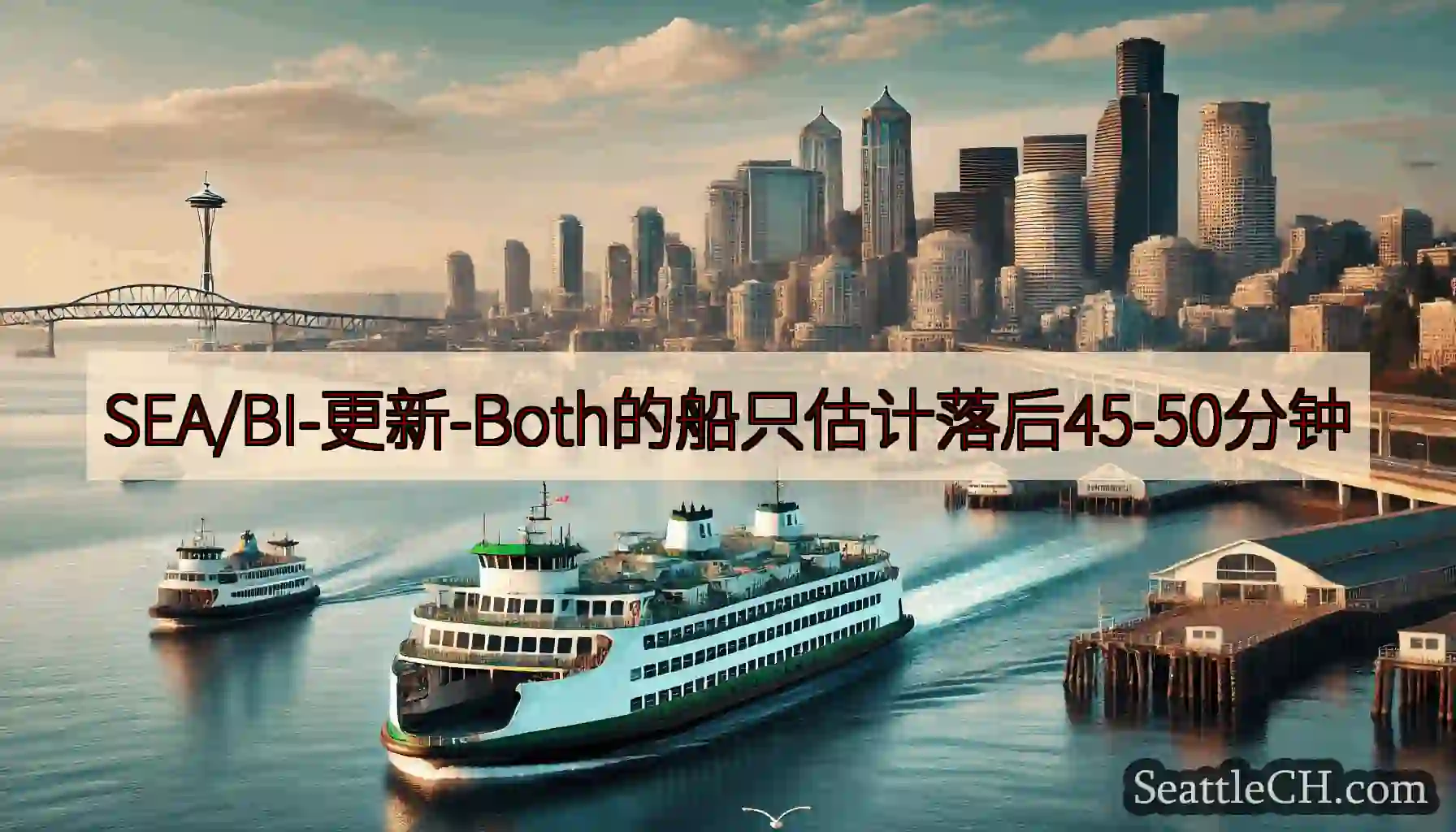 SEA/BI-更新-Both的船只估计落后45-50分钟https://wsdot.com/ferr