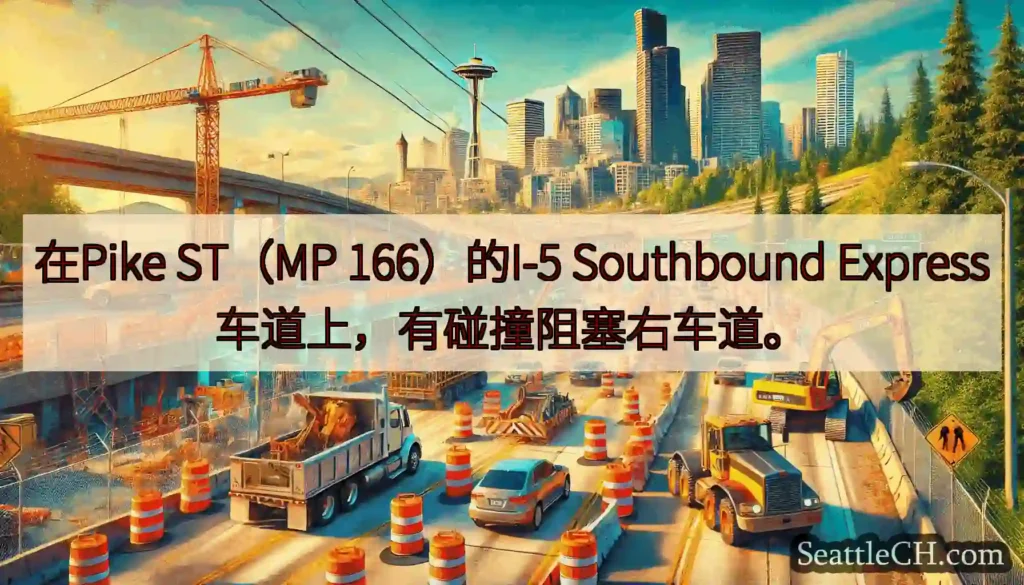 在Pike ST（MP 166）的I-5 Southbound
