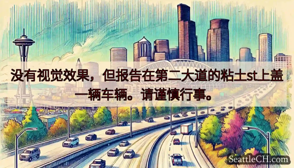 没有视觉效果，但报告在第二大道的粘土st上盖一辆车辆。请谨慎行事。