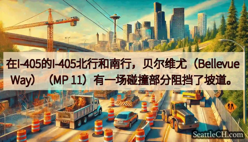 在I-405的I-405北行和南行，贝尔维尤（Bellevue Way）（MP