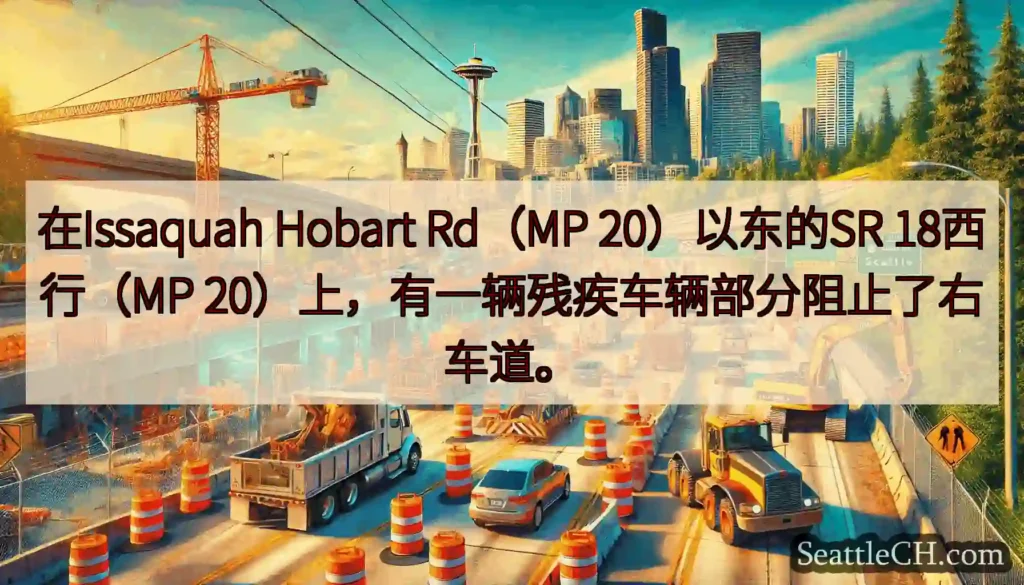 在Issaquah Hobart Rd（MP 20）以东的SR 18西行（MP