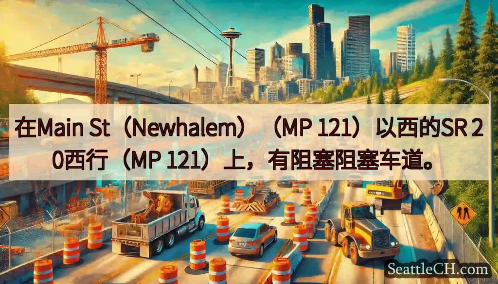 在Main St（Newhalem）（MP 121）以西的SR 20西行（MP