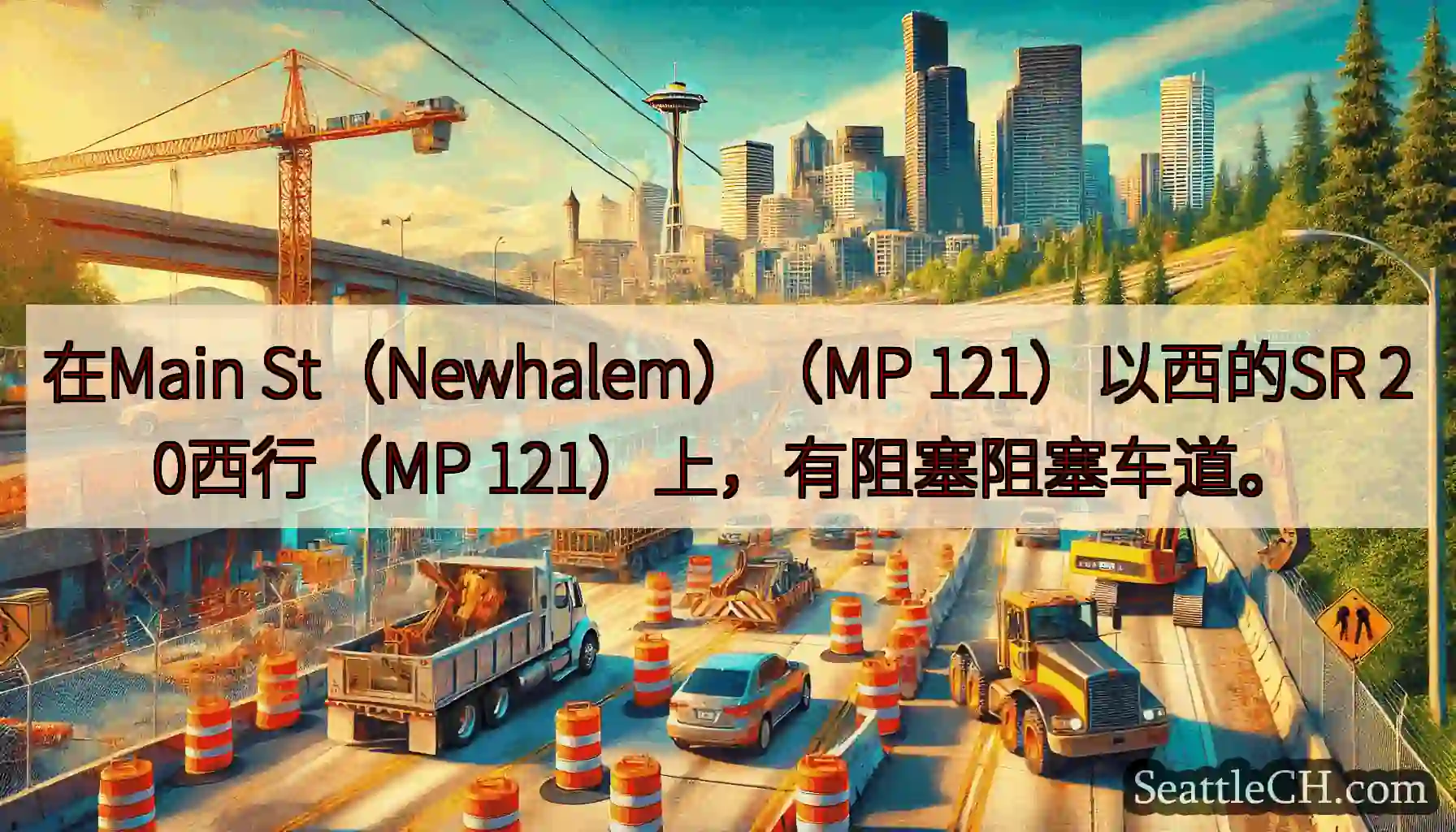 在Main St（Newhalem）（MP 121）以西的SR 20西行（MP
