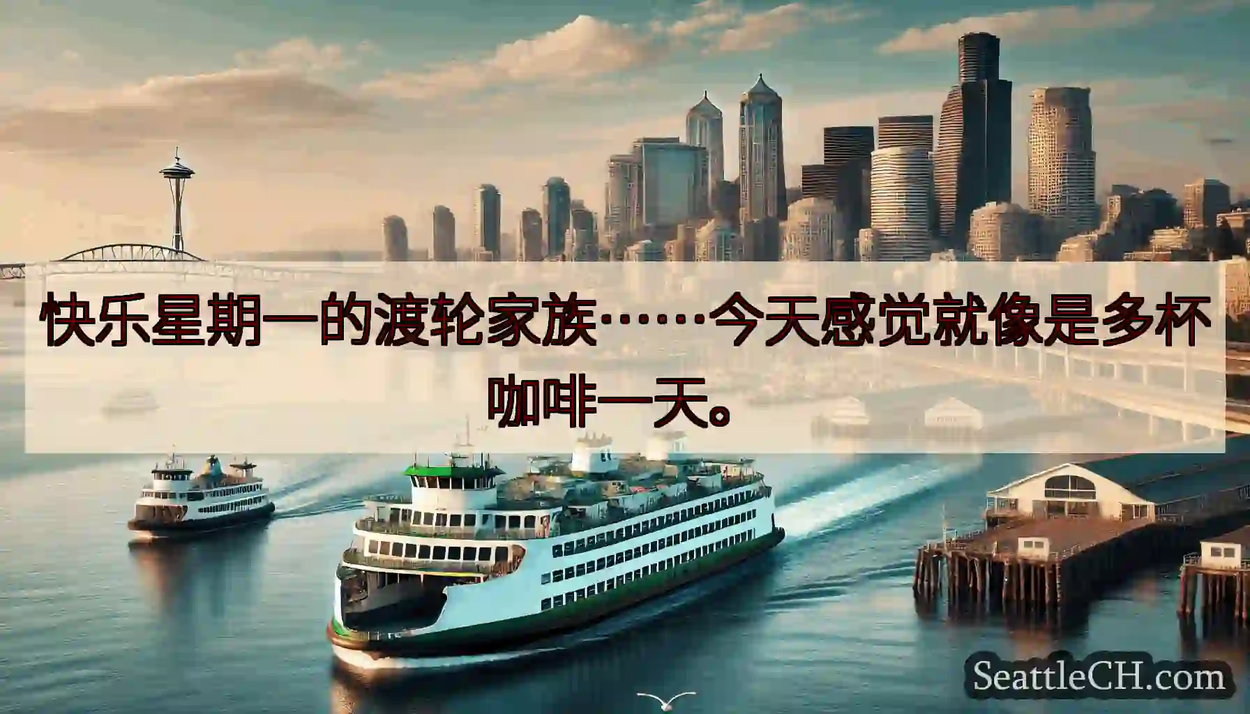 快乐星期一的渡轮家族……今天感觉就像是多杯咖啡一天。
