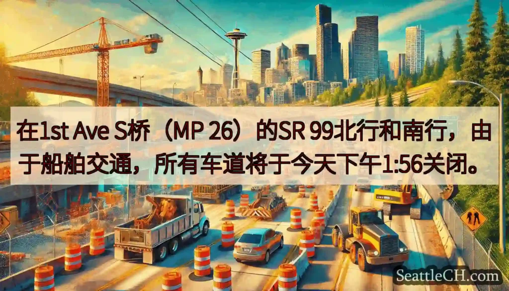 在1st Ave S桥（MP 26）的SR