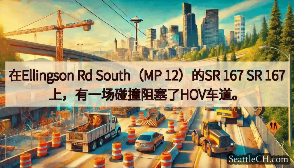 在Ellingson Rd South（MP 12）的SR 167 SR