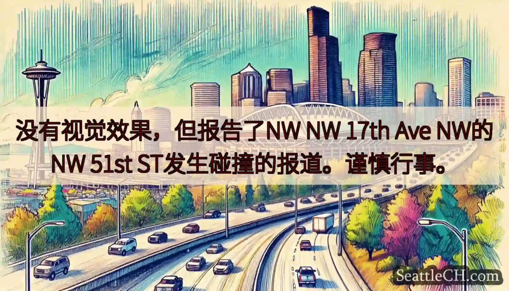 没有视觉效果，但报告了NW NW 17th Ave NW的NW 51st