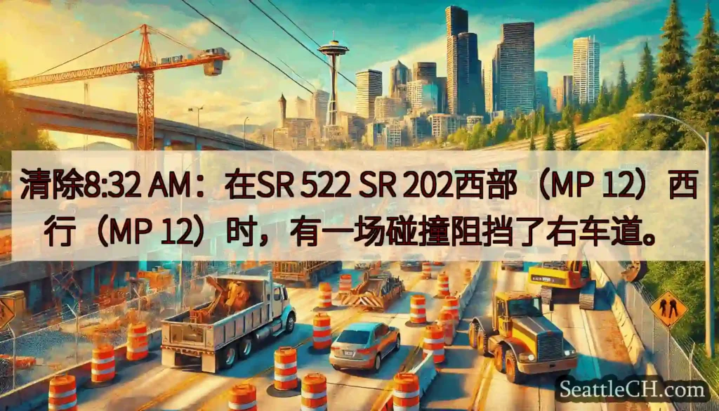 清除8:32 AM：在SR 522 SR 202西部（MP 12）西行（MP