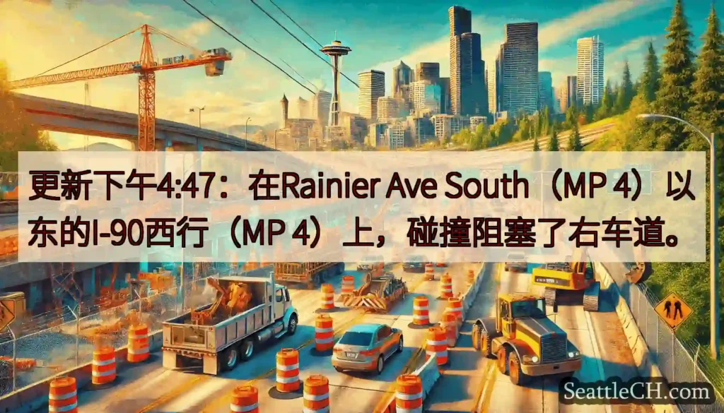 更新下午4:47：在Rainier Ave South（MP 4）以东的I-90西行（MP