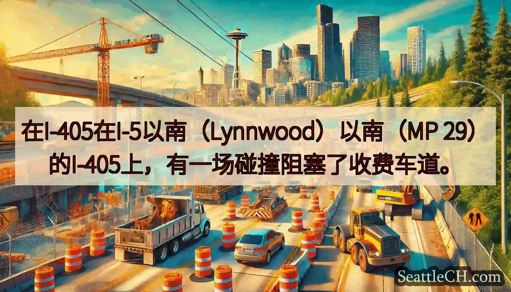 在I-405在I-5以南（Lynnwood）以南（MP
