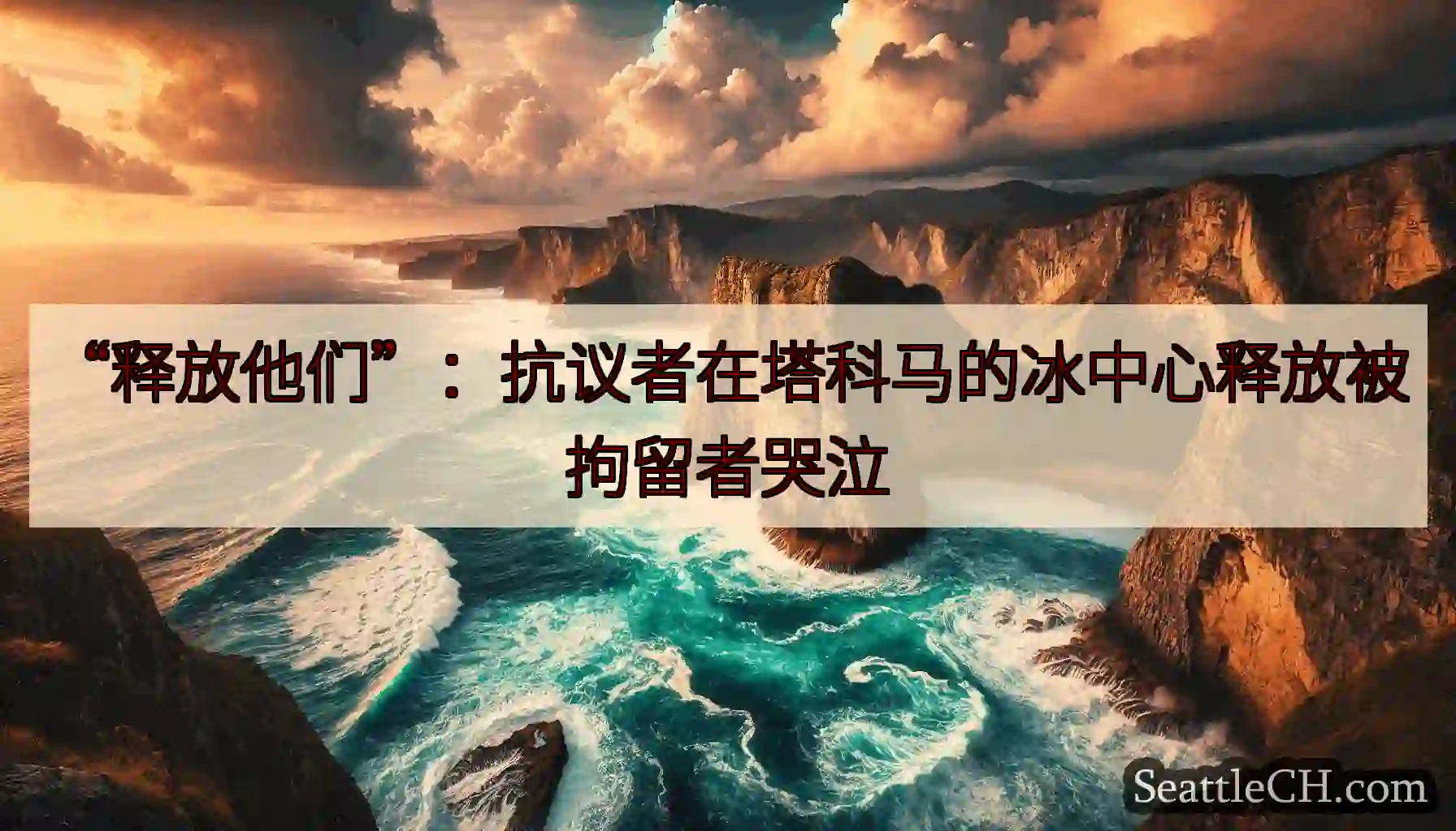 “释放他们”：抗议者在塔科马的冰中心释放被拘留者哭泣