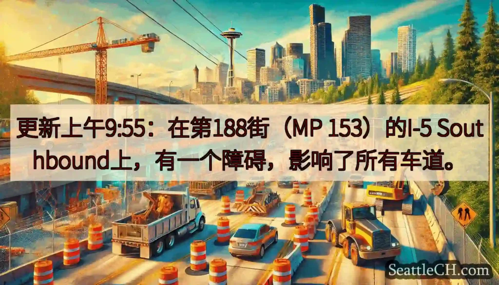 更新上午9:55：在第188街（MP 153）的I-5