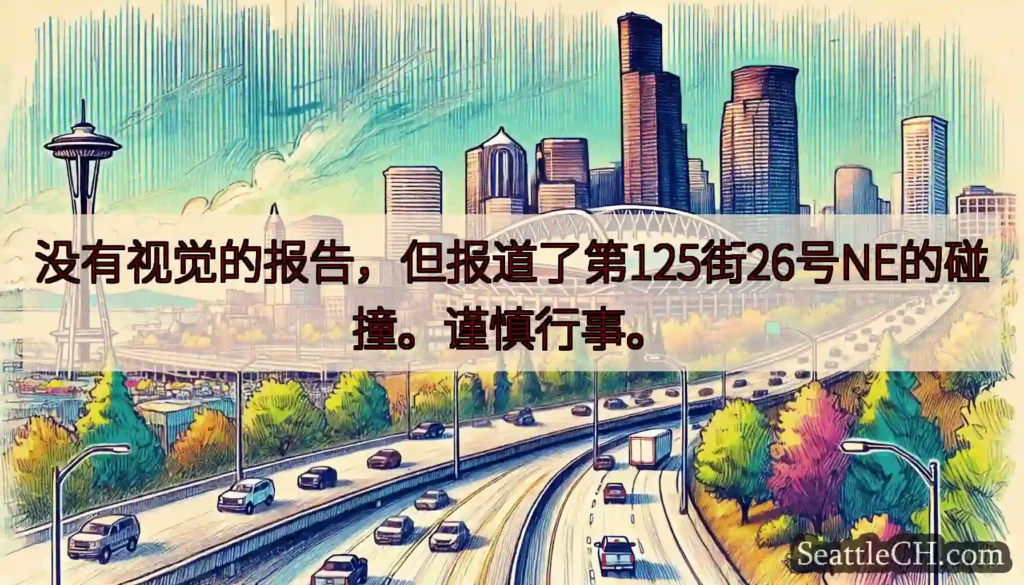 没有视觉的报告，但报道了第125街26号NE的碰撞。谨慎行事。