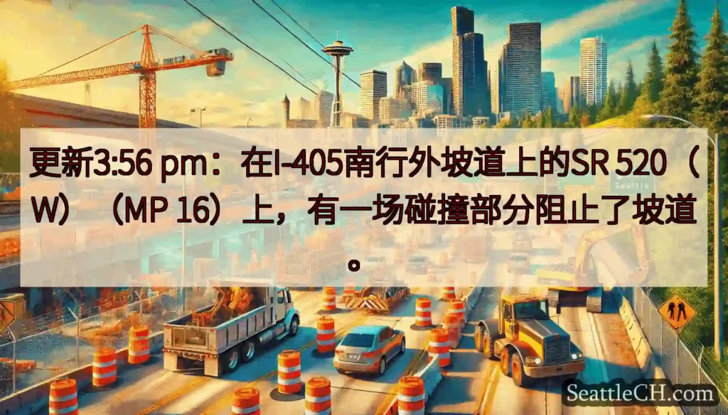 更新3:56 pm：在I-405南行外坡道上的SR 520（W）（MP