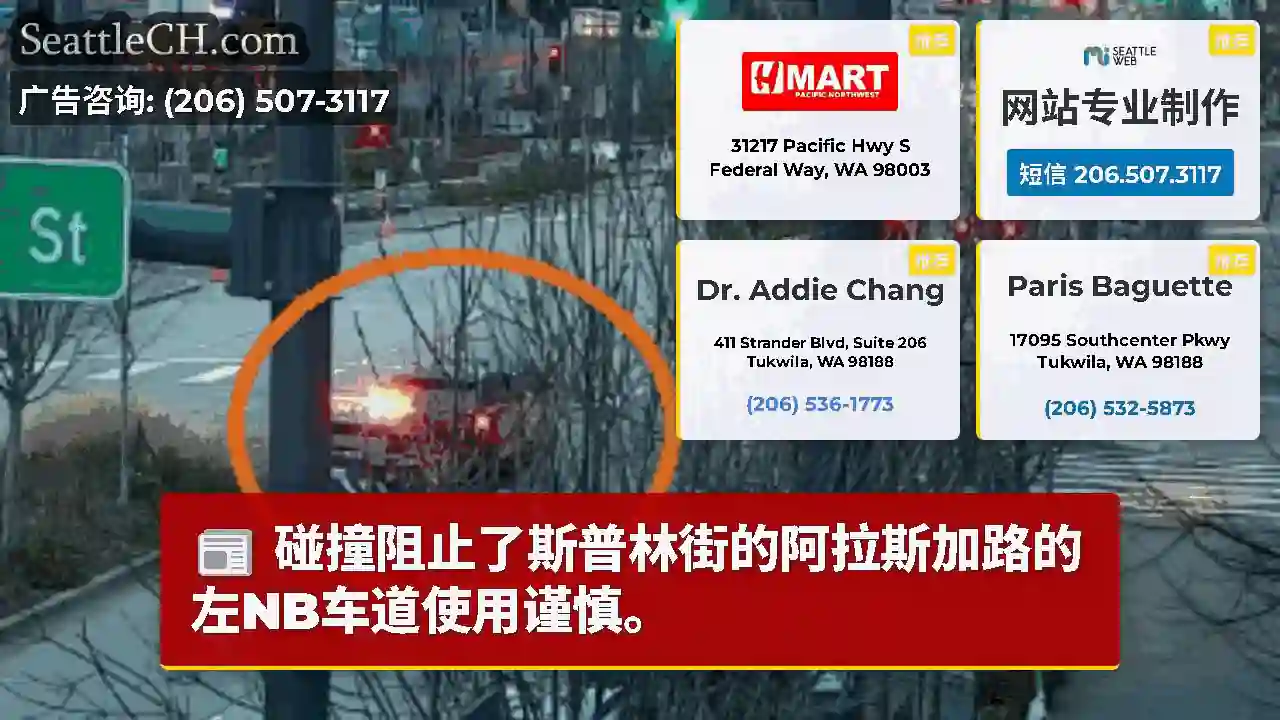 碰撞阻止了斯普林街的阿拉斯加路的左NB车道使用谨慎。