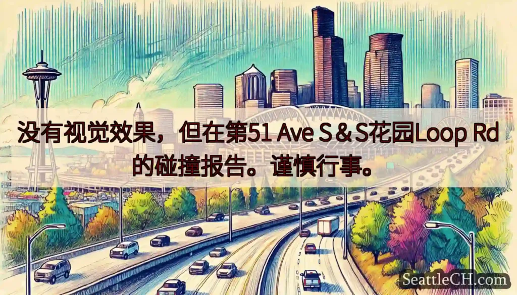 没有视觉效果，但在第51 Ave S＆S花园Loop Rd的碰撞报告。谨慎行事。