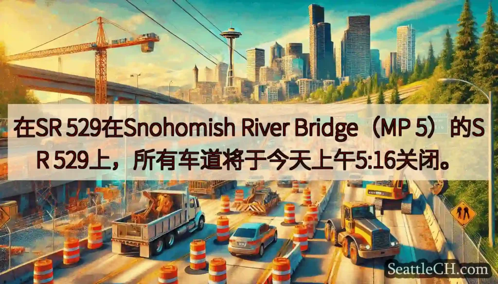 在SR 529在Snohomish River Bridge（MP 5）的SR
