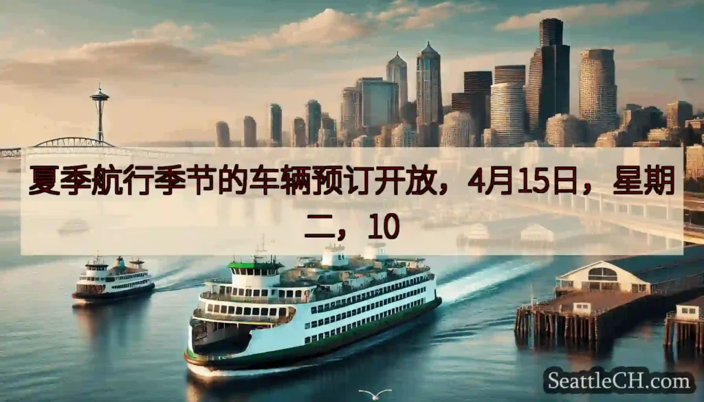 夏季航行季节的车辆预订开放，4月15日，星期二，10