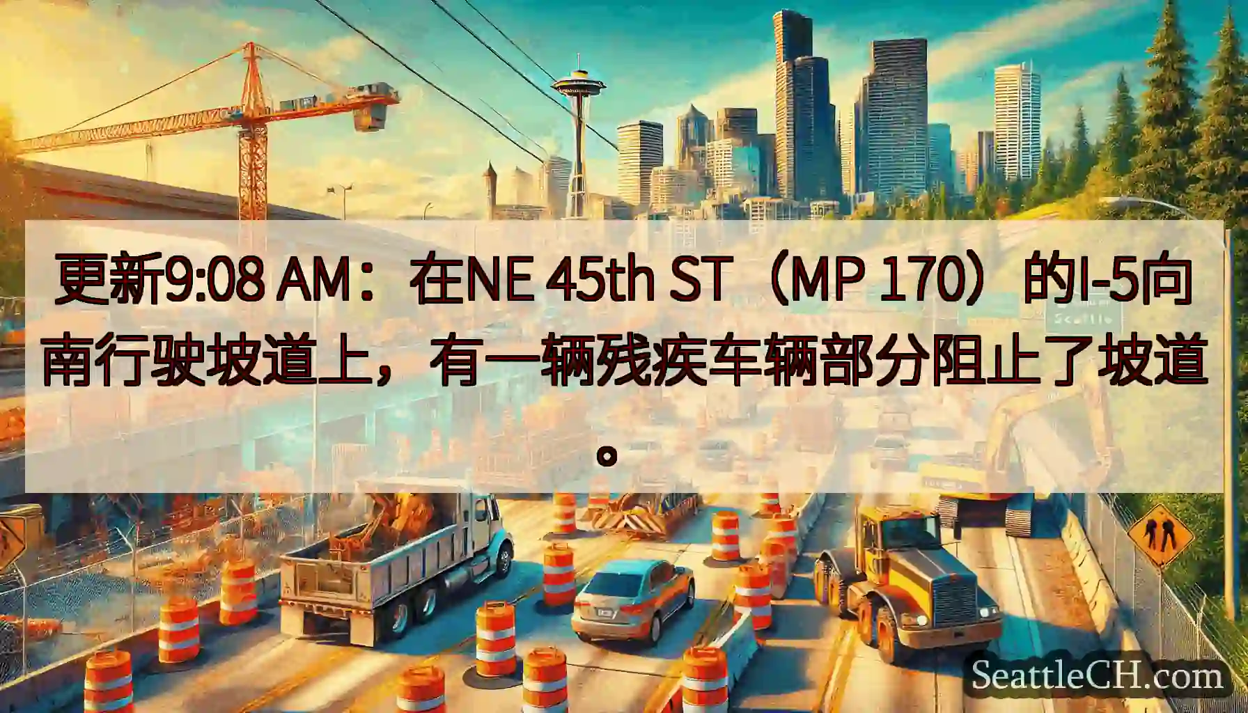 更新9:08 AM：在NE 45th ST（MP