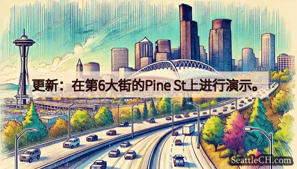 更新：在第6大街的Pine St上进行演示。