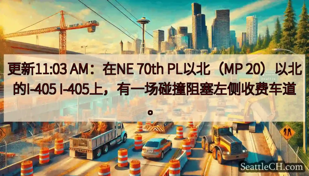 更新11:03 AM：在NE 70th PL以北（MP 20）以北的I-405