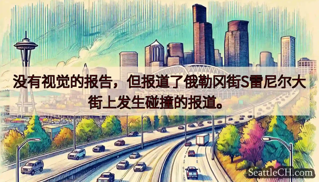 没有视觉的报告，但报道了俄勒冈街S雷尼尔大街上发生碰撞的报道。