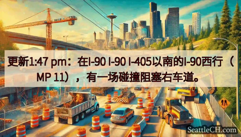 更新1:47 pm：在I-90 I-90 I-405以南的I-90西行（MP