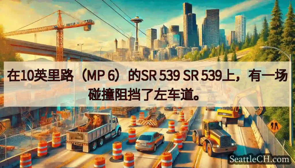 在10英里路（MP 6）的SR 539 SR 539上，有一场碰撞阻挡了左车道。