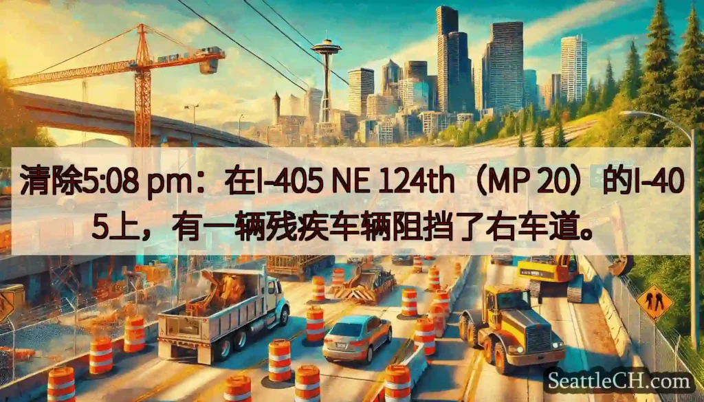 清除5:08 pm：在I-405 NE 124th（MP