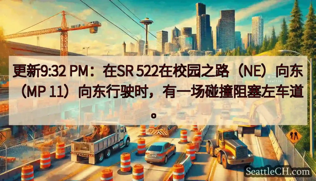 更新9:32 PM：在SR 522在校园之路（NE）向东（MP