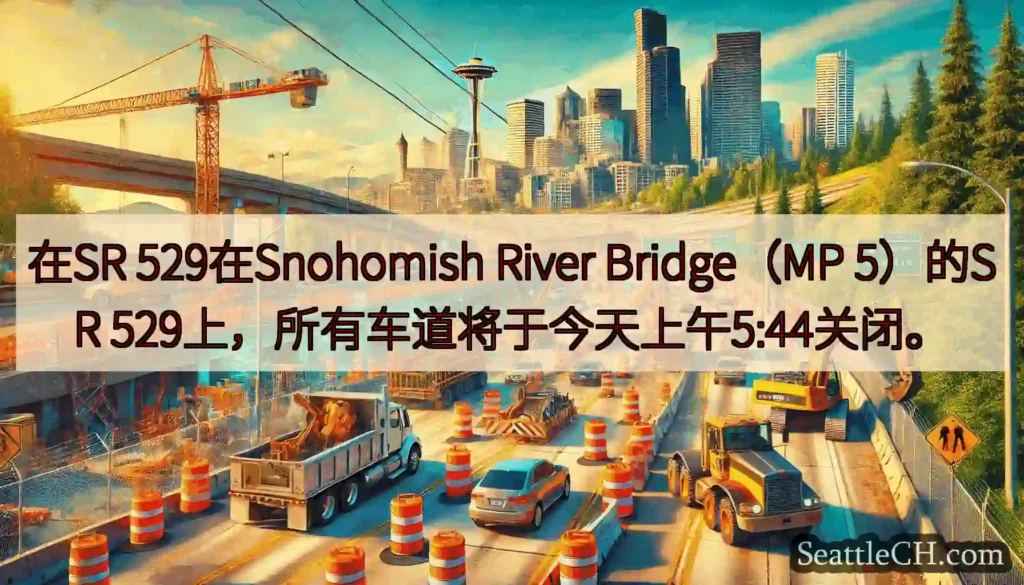 在SR 529在Snohomish River Bridge（MP 5）的SR