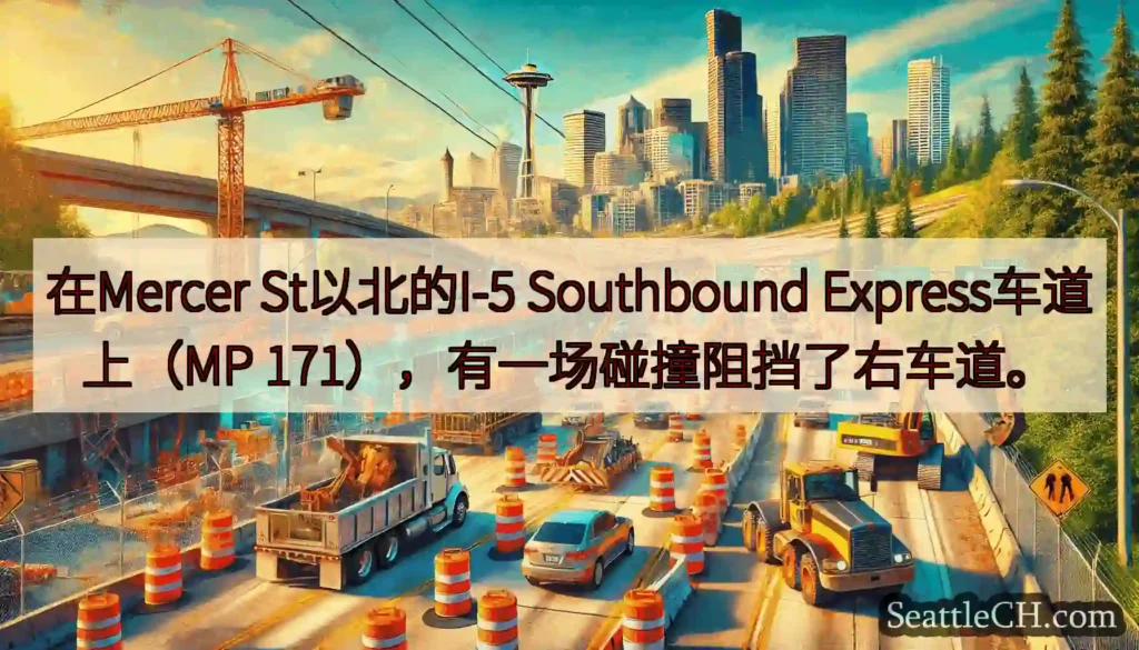 在Mercer St以北的I-5 Southbound Express车道上（MP
