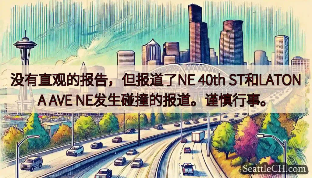 没有直观的报告，但报道了NE 40th ST和LATONA AVE NE发生碰撞的报道。谨慎行事。