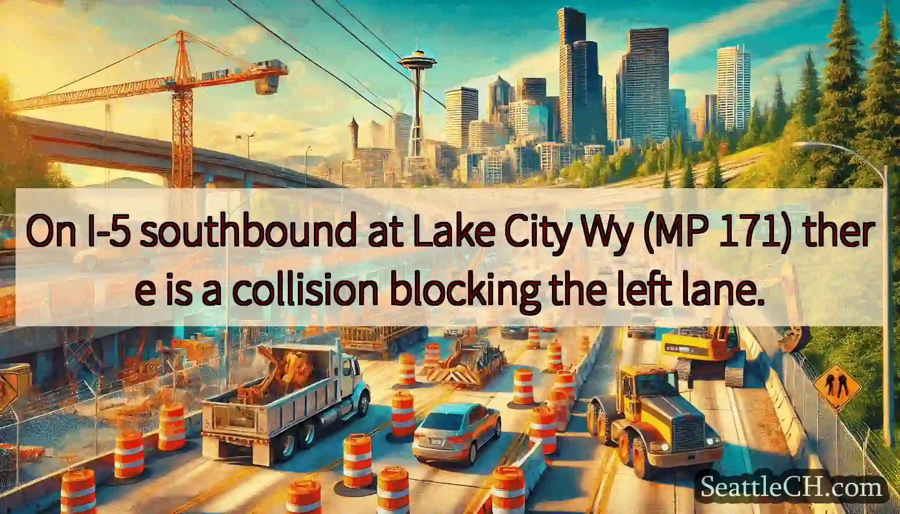 On I-5 southbound at Lake City Wy (MP 171) there