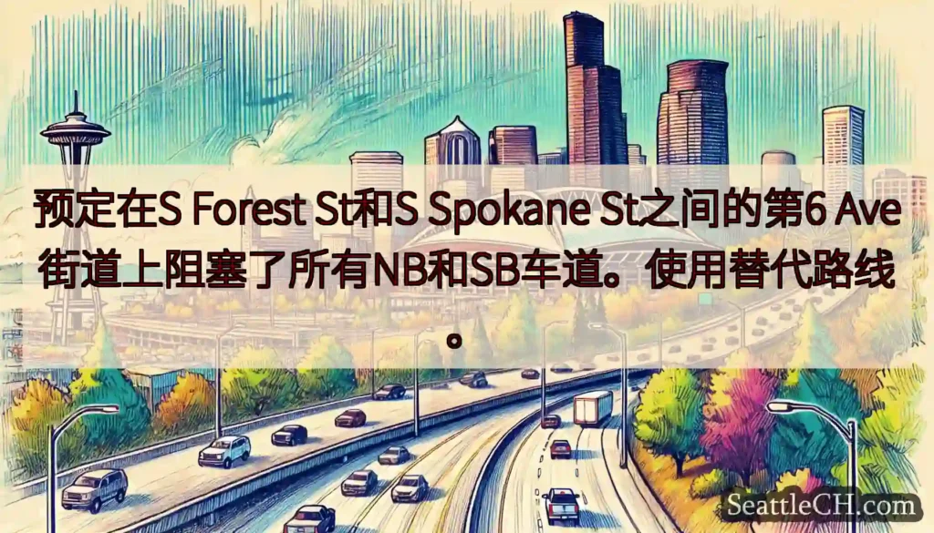 预定在S Forest St和S Spokane St之间的第6