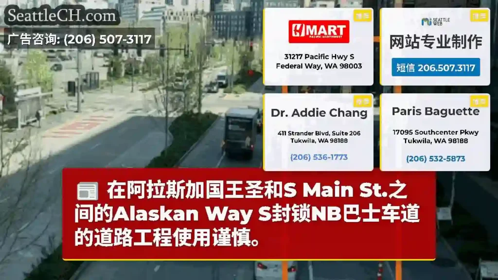 在阿拉斯加国王圣和S Main St.之间的Alaskan Way