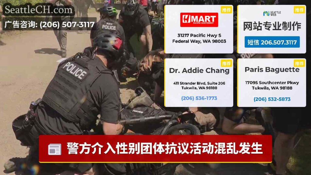警方介入性别团体抗议活动混乱发生