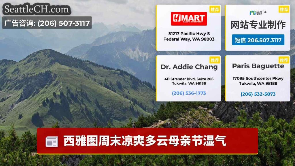 西雅图周末凉爽多云母亲节湿气