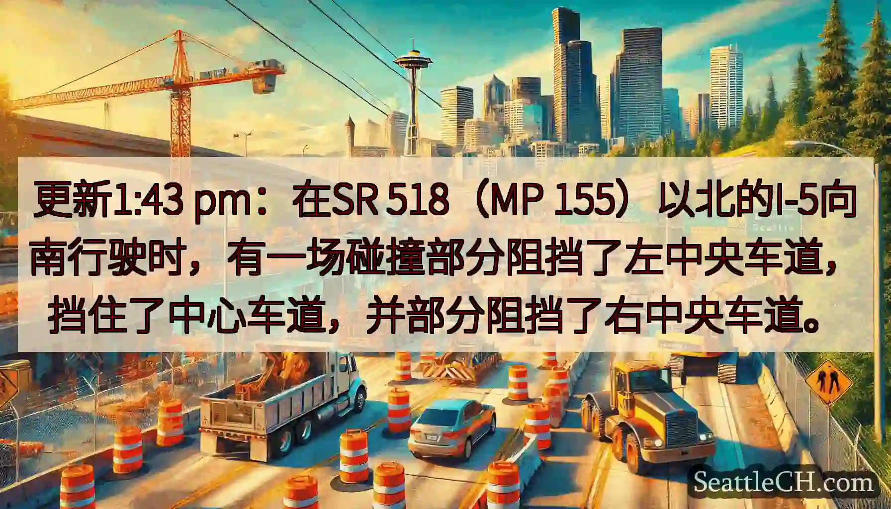 更新1:43 pm：在SR 518（MP