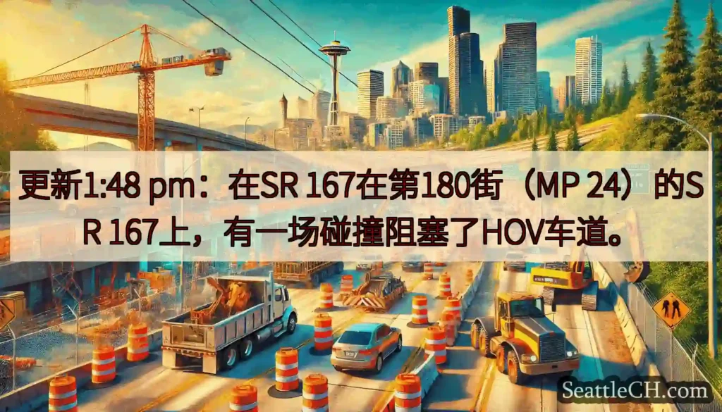 更新1:48 pm：在SR 167在第180街（MP 24）的SR