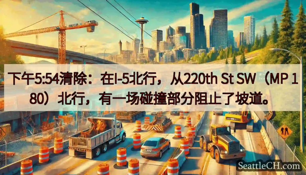 下午5:54清除：在I-5北行，从220th St SW（MP