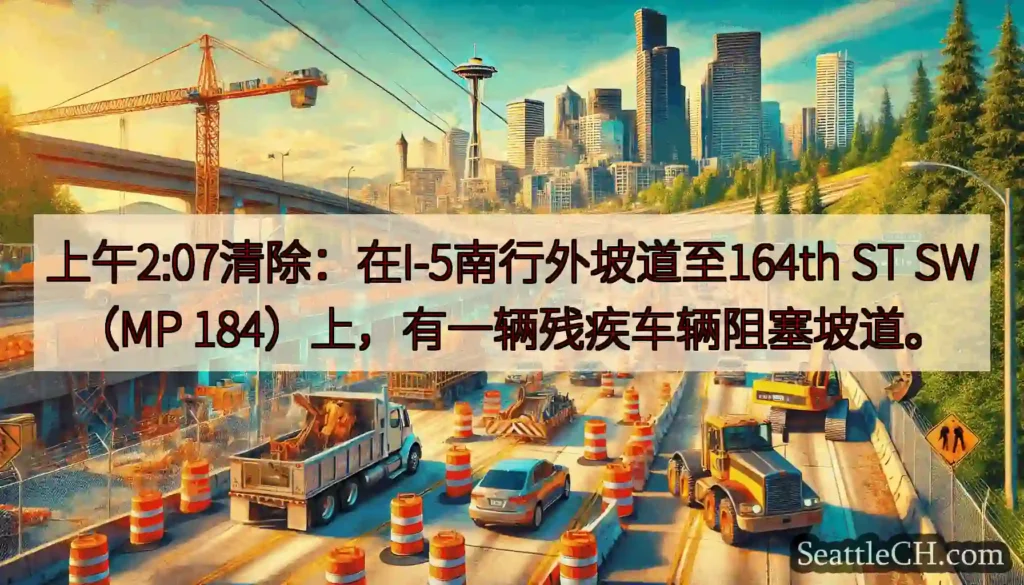 上午2:07清除：在I-5南行外坡道至164th ST SW（MP