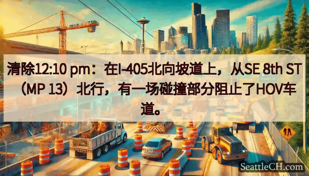 清除12:10 pm：在I-405北向坡道上，从SE 8th ST（MP