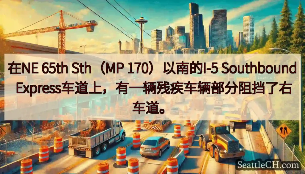 在NE 65th Sth（MP 170）以南的I-5 Southbound