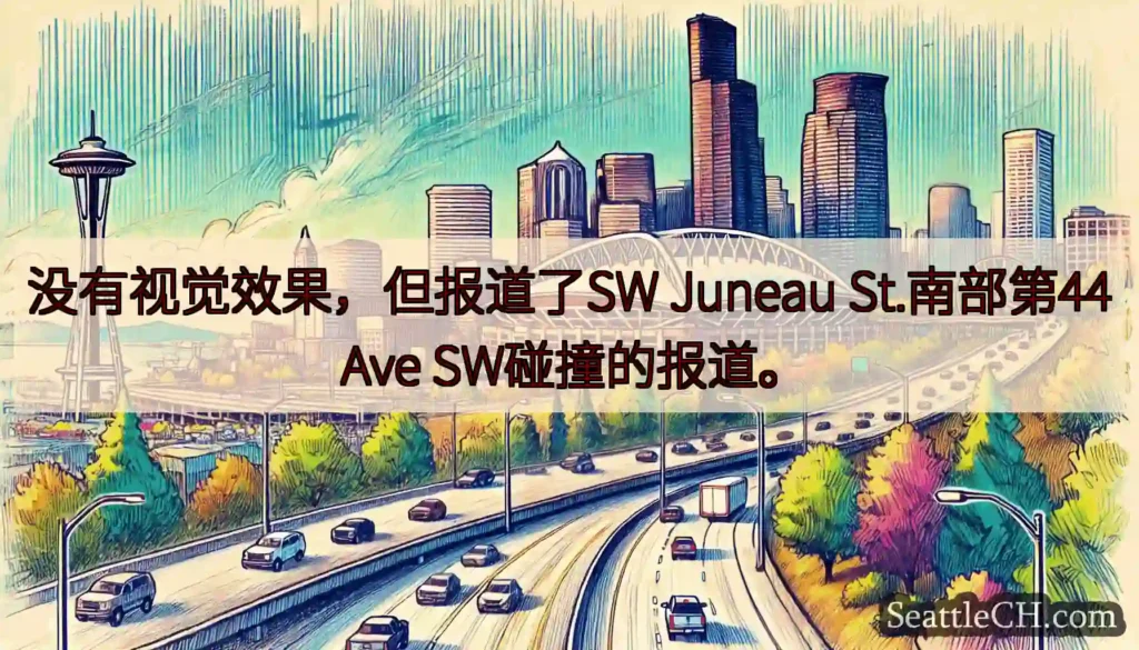 没有视觉效果，但报道了SW Juneau St.南部第44 Ave SW碰撞的报道。