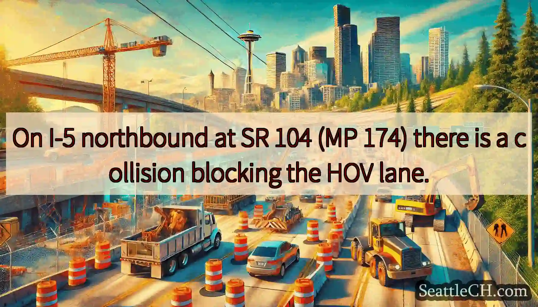 On I-5 northbound at SR 104 (MP 174) there is a