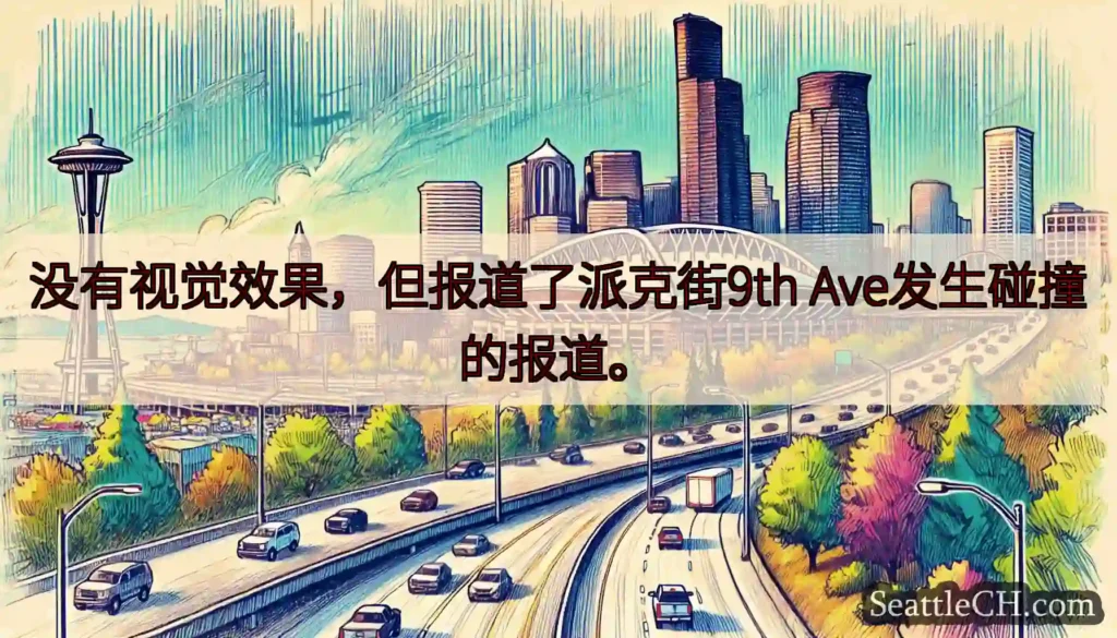 没有视觉效果，但报道了派克街9th Ave发生碰撞的报道。
