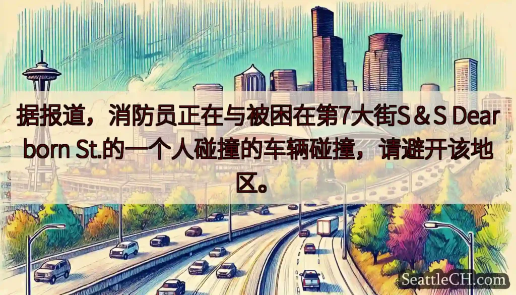 据报道，消防员正在与被困在第7大街S＆S Dearborn
